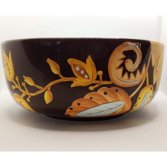 Gates Ware Dining Gates Ware Brown Folk Motive Serving Bowl Poshmark